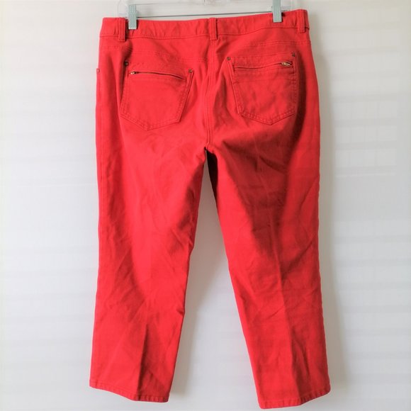 So Slimming By Chico's Womens Red Mid Rise Cropped Jeans Pant Size 2 - Picture 4 of 6